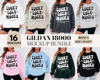 Gildan 18000 Bundle Mockup, Gildan Crewneck Sweatshirt Mockups, 18000 Fall Mockups, Sweatshirt Mockup Bundle, Real Model Mockups