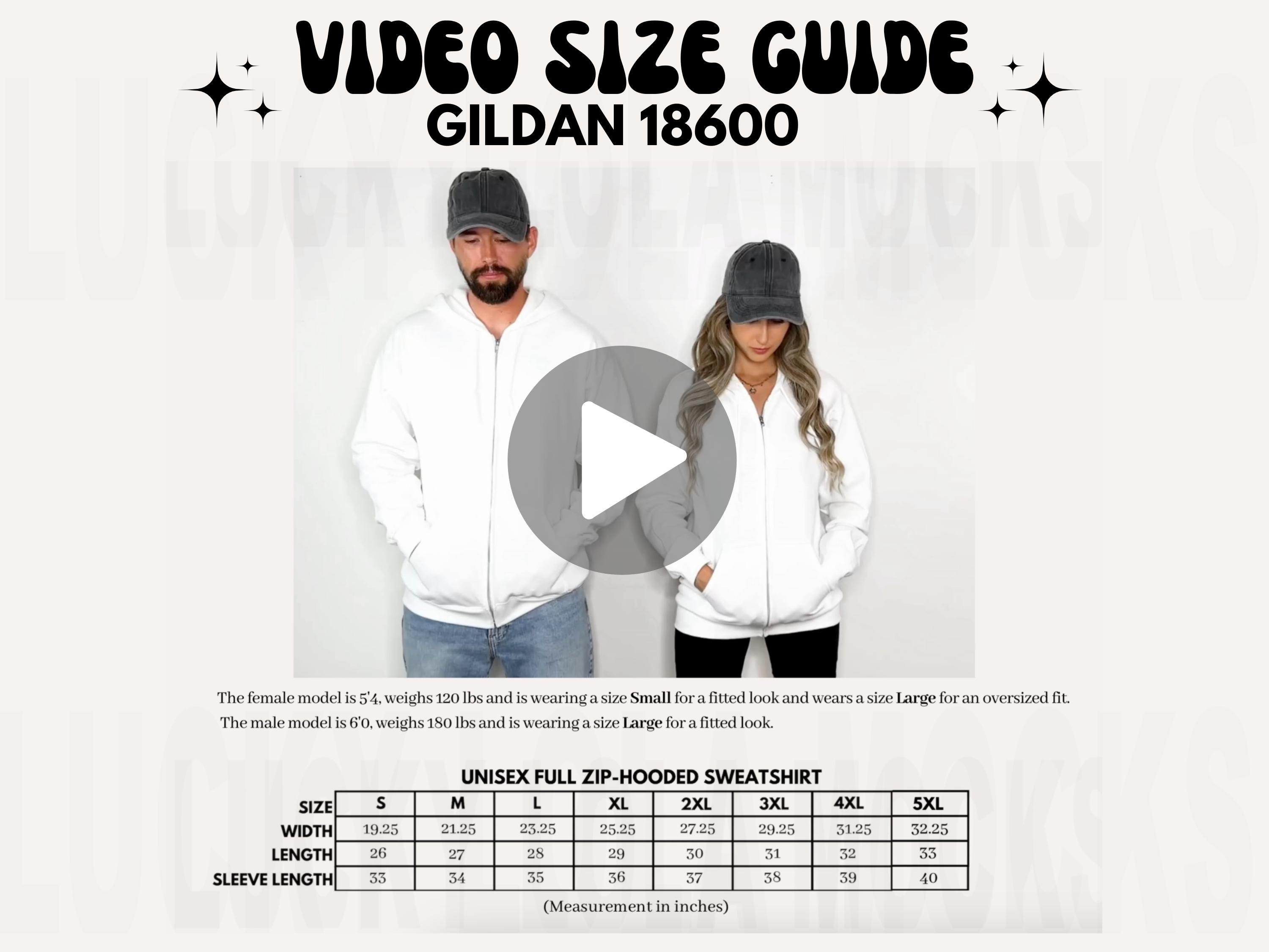 Gildan 18600 Video Size Chart, Gildan Hoodie Size Chart, Size