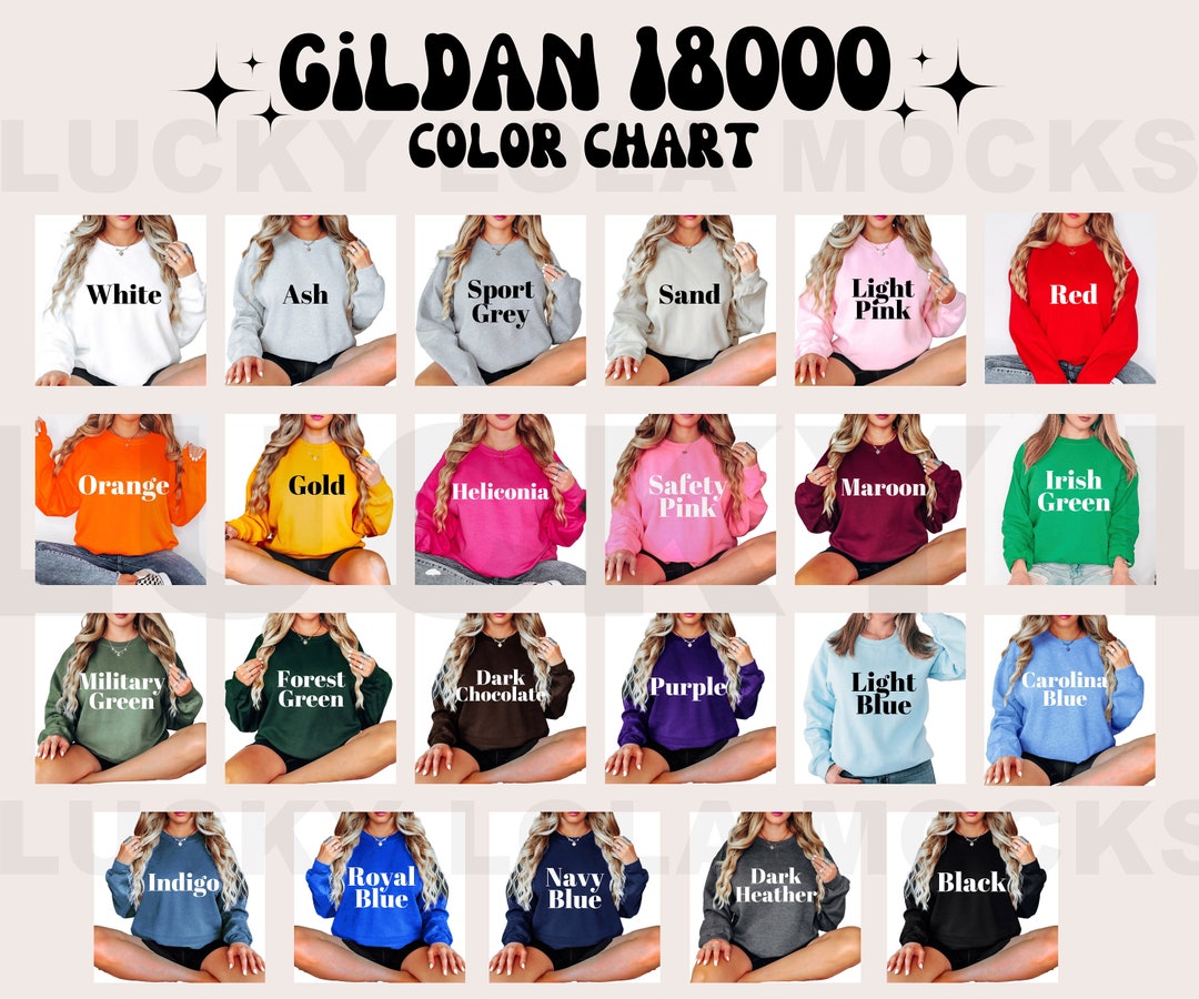 Gildan 18000 color chart gildan color chart gildan sweatshirt color