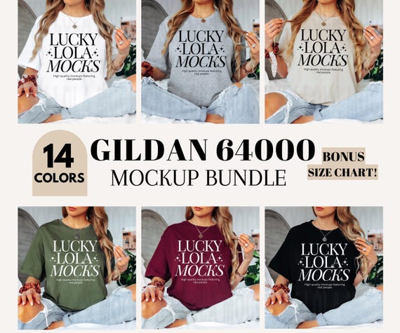 Gildan 64000 Mockup Bundle, Gildan 64000 Mockup, Gildan Shirt Mockup, Model Mockup, 64000 Gildan Mockup, T-shirt Mockup, g640 Mock Up