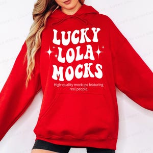 Gildan 18500 Red Mockup, Gildan 18500 Hoodie Mockup, Red Hoodie 18500, 18500 Gildan Model, Hoodie Mockup Gildan, Red Hoodie Mockup