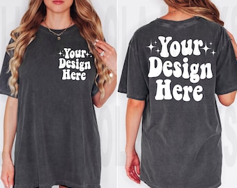 Front and Back Comfort Colors Pepper Mockup, Back Mockup, Front Back Mockup, C1717 Pepper T Shirt Mock Up, Oversized Mockup, Model Mockup