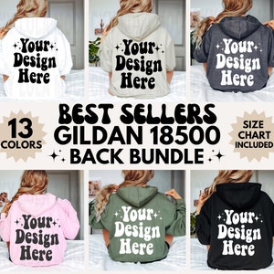 Gildan 18500 Back Mockup Bundle, Hoodie Mockup Bundle, Gildan Hoodie Mockup, 18500 Mockup, Model Mockup, Gildan Bundle Mockup, Gildan g185