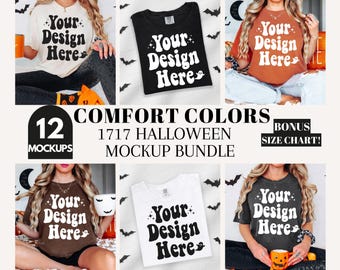 Comfort Colors 1717 Fall Mockup Bundle, Comfort Colors Halloween Mockup, Fall Comfort Colors 1717 Mockups, Comfort Colors Mockup 1717 Bundle