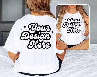 Gildan 5000 Front and Back Mockup, Gildan 5000 White Mockup, Shirt Back Mock Up, Back Shirt Mockup, Front Back Mockup Tshirt, 5000 White