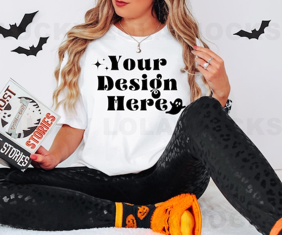 Comfort Colors 1717 Mockup, White Shirt Mockup, 1717 White Mockup, Oversized Shirt Mockup, White T-Shirt Mockup, Halloween Mockup Shirt