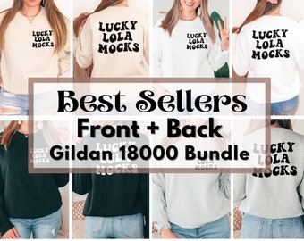 Mockup Bundle, Front and Back Gildan 18000 Mockup, Gildan Back Side Mockup, Front Back Mockup, Gildan 18000 Mockup Bundle, Model Mockup