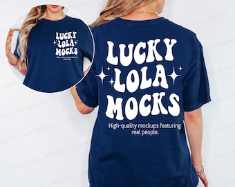 1717 True Navy Front and Back Mockup, Comfort Colors 1717 Front Back Mockup, c1717 Front and Back Mockup, Front Back Comfort Colors Mockup