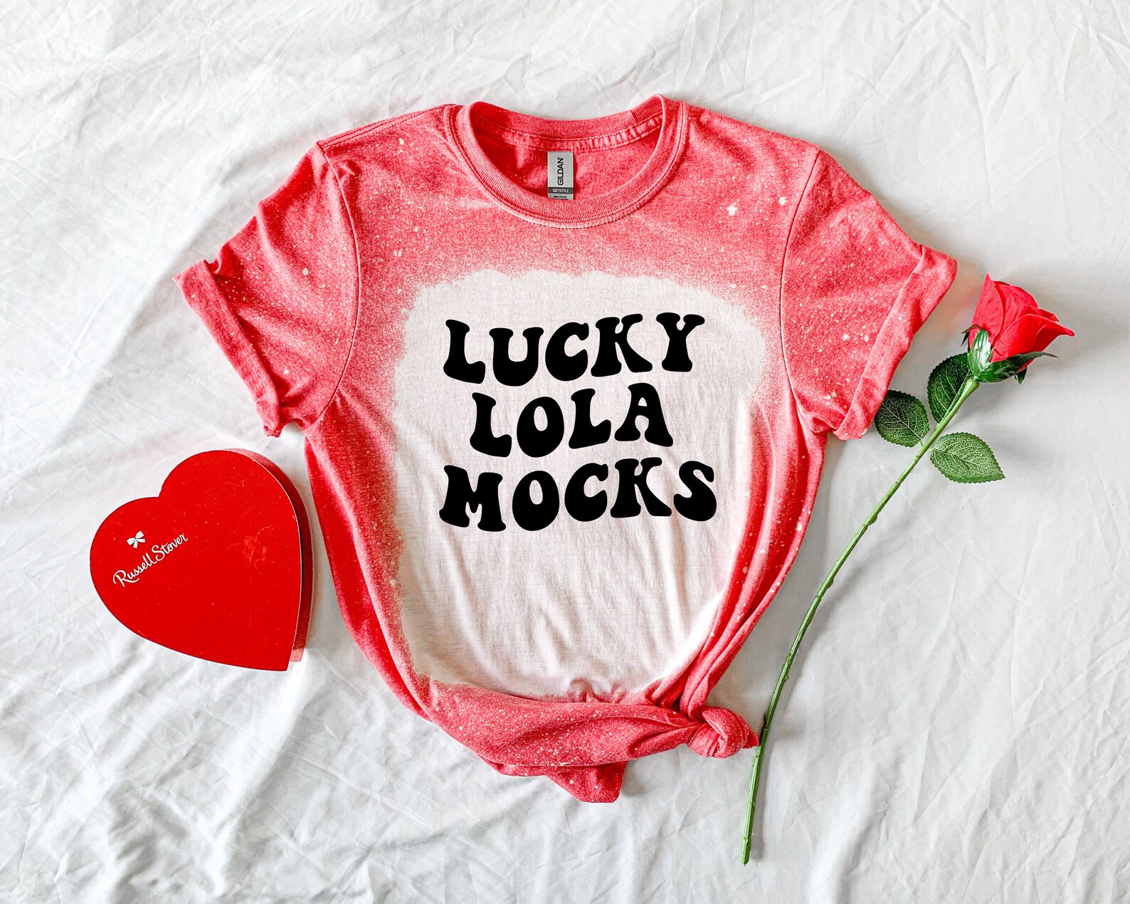 Bleach Gildan Heather Red Shirt Mockup Bleached T Shirt Etsy