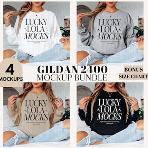 Gildan 2400 Mockup Bundle, Gildan Long Sleeve Mockup, Gildan 2400 Mockup, Gildan g240 Mockup, Long Sleeve Shirt Mock Up, Model Mockup