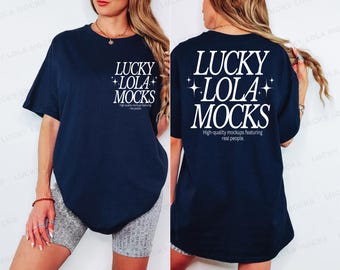 Gildan 5000 Navy Front and Back Mockup, Gildan 5000 Navy Mockup, Shirt Back Mock Up, Back Shirt Mockup, Front Back Mockup Tshirt, 5000 Navy
