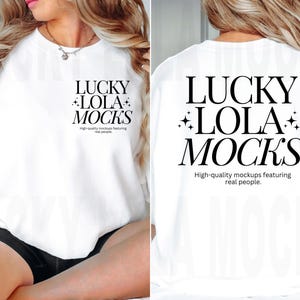 Front and Back Gildan 18000 Mockup, Backside Mockup, Front Back Mockup, Gildan White Sweatshirt Mockup, Oversized Mockup, Model Mockup