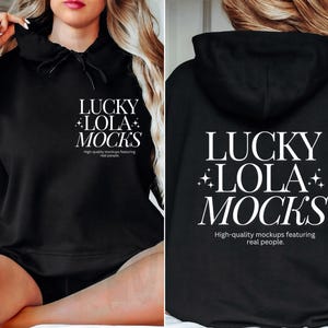 Front and Back Gildan 18500 Mockup, Backside Mockup, Front Back Mockup, Gildan 18500 Black Hoodie Mockup, Model Mockup, Gildan 18500 Mockup