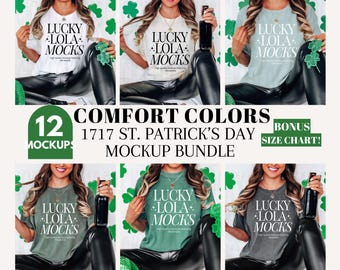 Comfort Colors 1717 St Patricks Day Mockup Bundle, Comfort Colors Irish Mockup, 1717 St Patrick, Comfort Colors St Patrick Mockup Bundle