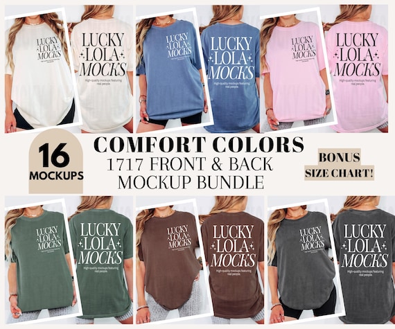 Comfort Colors 1717 Front Back Mockup Bundle, 1717 Front and Back Mockup, Comfort Colors 1717 Mockup Bundle Front Back, Front Back 1717