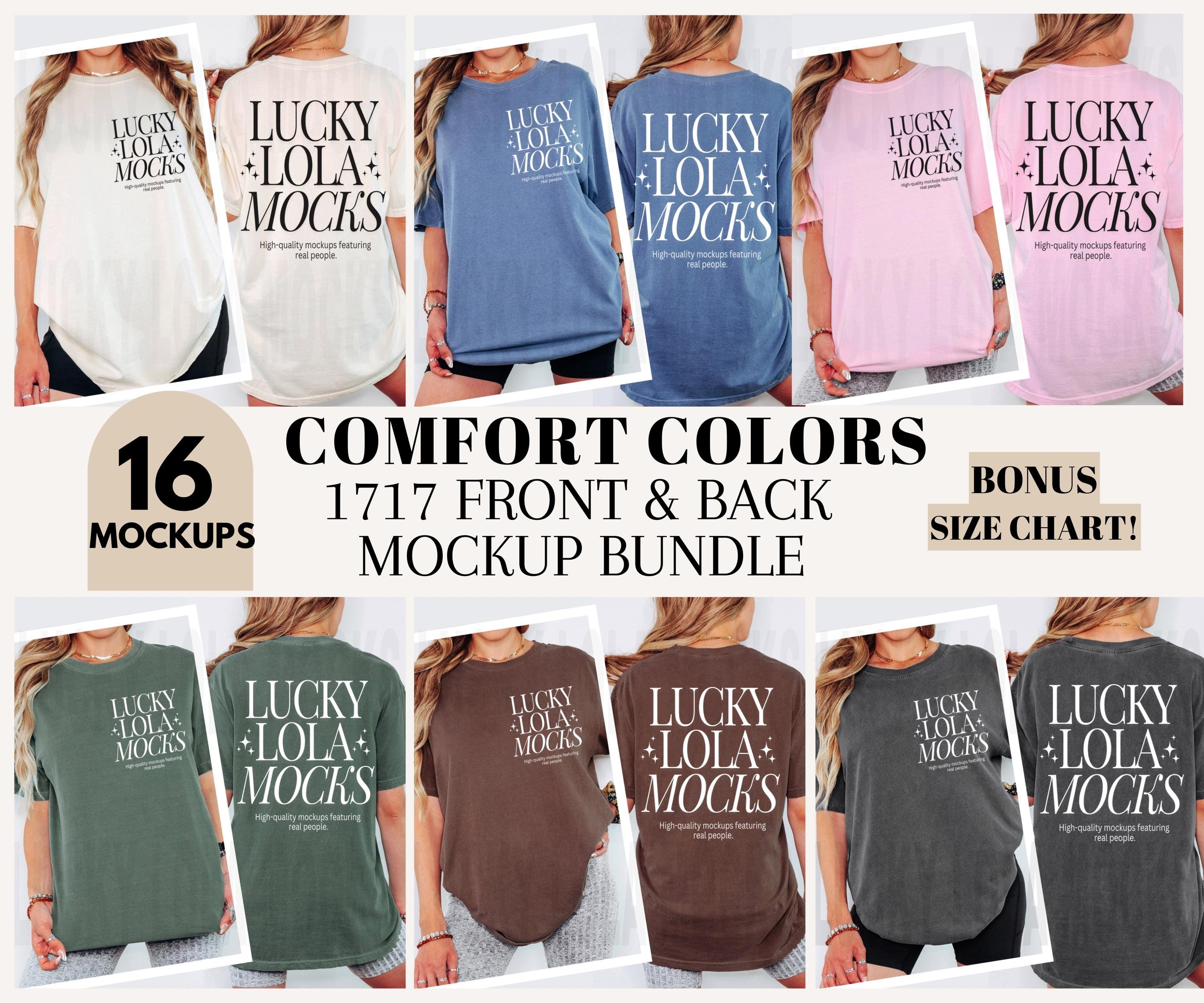 Comfort Colors 1717 フロントバックモックアップバンドル、1717