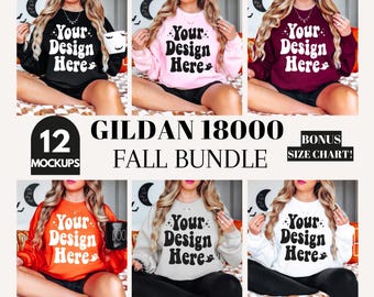 Gildan 18000 Fall Mockups, Gildan 18000 Bundle Mockups, Gildan 18000 Mockup Bundle, Gildan 18000 Halloween Mockups, Fall Sweatshirt Mockup