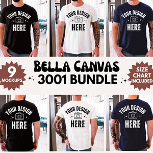 Bella Canvas 3001 Mockup Bundle, Male Mockup Bundle, Man Mockup 3001, Bella Canvas Mockup for Men, Men Mockup Bundle, 3001 Male Mockup