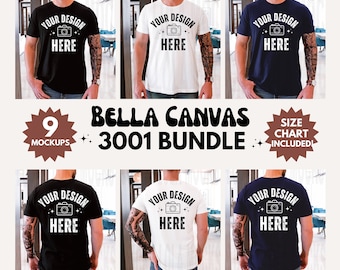 Bella Canvas 3001 Mockup Bundle, Male Mockup Bundle, Man Mockup 3001, Bella Canvas Mockup for Men, Men Mockup Bundle, 3001 Male Mockup
