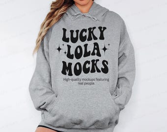 Gildan 18500 Sport Grey Mockup, Gildan 18500 Hoodie Mockup, White Hoodie 18500, 18500 Gildan Model, Hoodie Mockup Gildan