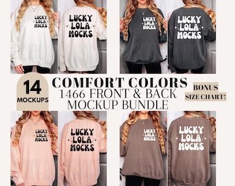 Front and Back Comfort Colors 1466 Mockup Bundle, Comfort Colors Sweatshirt Mockup, Model Mockup, 1466 Comfort Colors, 1466 Bundle
