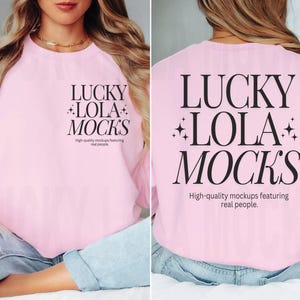 Gildan 18000 Light Pink Front and Back Mockup, Gildan 18000 Mockup, Gildan Front and Back, Gildan Sweatshirt Mockup, 18000 Front and Back