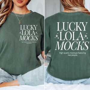 1717 Moss Front and Back Mockup, Comfort Colors 1717 Front Back Mockup, c1717 Front and Back Mockup, Front Back Comfort Colors Mockup