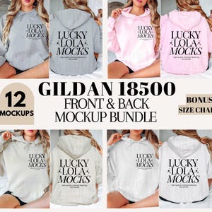 Front and Back Gildan 18500 Mockup Bundle, Hoodie Mockup Bundle, Gildan Hoodie Mockup, 18500 Mockup, Model Mockup, 18500 Front and Back