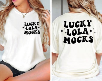 Front and Back Comfort Colors Ivory Mockup, Backside Mockup, Front Back Mockup, C1717 Ivory T Shirt Mock Up, Oversized Mockup, Model Mock Up