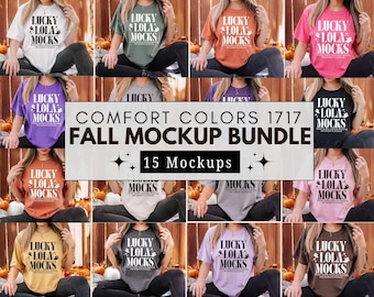 Comfort Colors 1717 Fall Mockup Bundle, 1717 Halloween Mockup Bundle, Comfort Colors Fall Mockups, Real Model Mockups