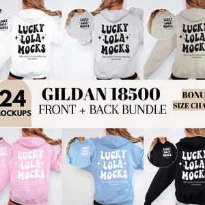Front and Back Gildan 18500 Hoodie Mockup Bundle, Hoodie Mockup Gildan 18500, Gildan Hoodie, 18500 Front and Back, Front Back Model Mockup