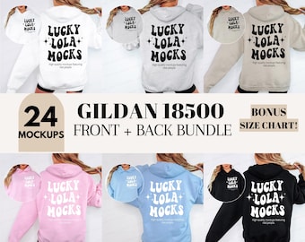 Front and Back Gildan 18500 Hoodie Mockup Bundle, Hoodie Mockup Gildan 18500, Gildan Hoodie, 18500 Front and Back, Front Back Model Mockup