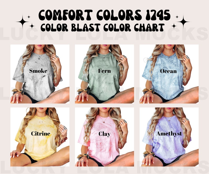 Carta de colores Comfort Colors 1745, Maqueta de explosión de color Comfort Colors 1745, Maqueta de modelo, Maqueta de colores Comfort, Maqueta de explosión de color, imagen 1