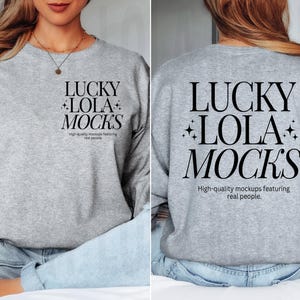 Gildan 2400 Sport Grey Front and Back Mockup, Gildan 2400 Mockup, Gildan Long Sleeve Mockup, Long Sleeve Shirt Mock Up, Model Mockup