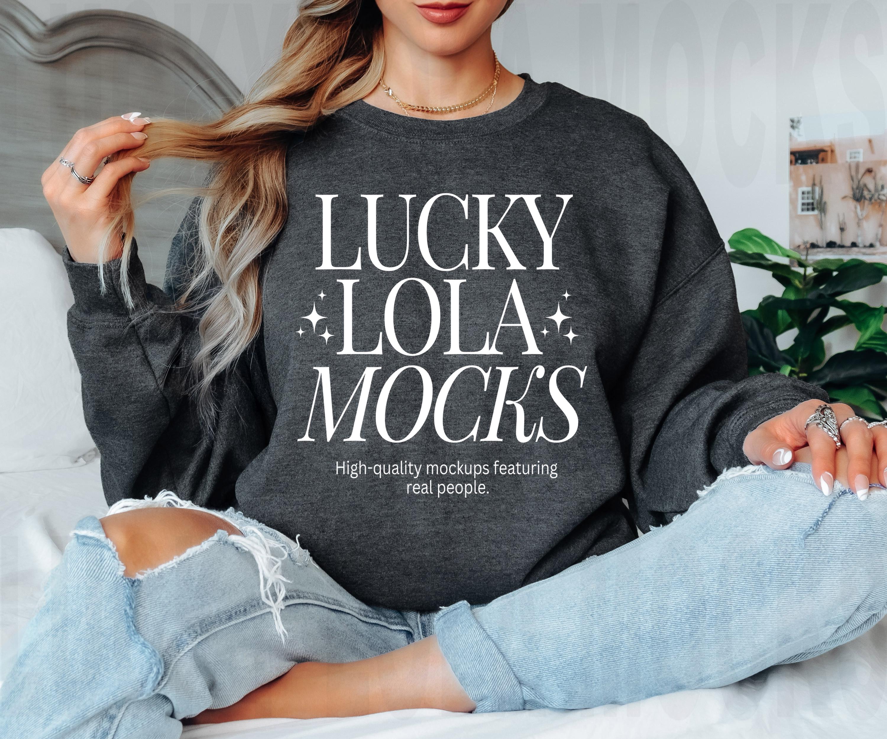 Gildan 18000 Dark Heather Mockup, Gildan 18000 Mockup, Gildan Sweatshirt Mockup, 180000 Oversized, 18000 Model Mockup, 18000 Gildan Mockup
