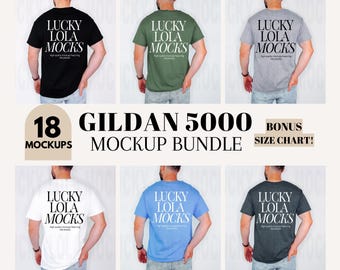 Gildan 5000 Mockup Bundle, Gildan Shirt Mockup Bundle, Model Mockup, G5000 Mockup, Gildan 5000 Bundle, Model Mockup, 5000 Back Mockup Bundle