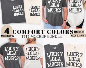 Comfort Colors 1717 Couple Mockup, Matching Comfort Colors, 1717 Pepper Mockup, 1717 Ivory Mockup, Comfort Colors Matching Mockup