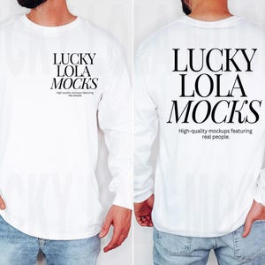 Gildan 2400 Front and Back Mockup, Gildan 2400 White Mockup, Gildan Long Sleeve Mockup, Long Sleeve Shirt Mock Up, Model Mockup, Front Back