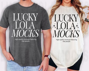 Comfort Colors 1717 Couple Mockup, Matching Comfort Colors, 1717 Pepper Mockup, 1717 Ivory Mockup, Comfort Colors Matching Mockup