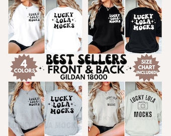Gildan 18000 Front and Back Mockup, Gildan 18000 Front Back Mock Up, 18000 Back Mockup, Model Mockup, Front and Back Sweatshirt Mockup