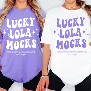 Bachelorette Shirt Mockup Comfort Colors, Comfort Colors Group Mockup, Comfort Colors 1717 Group, Matching Mockup, 1717 Violet, 1717 White