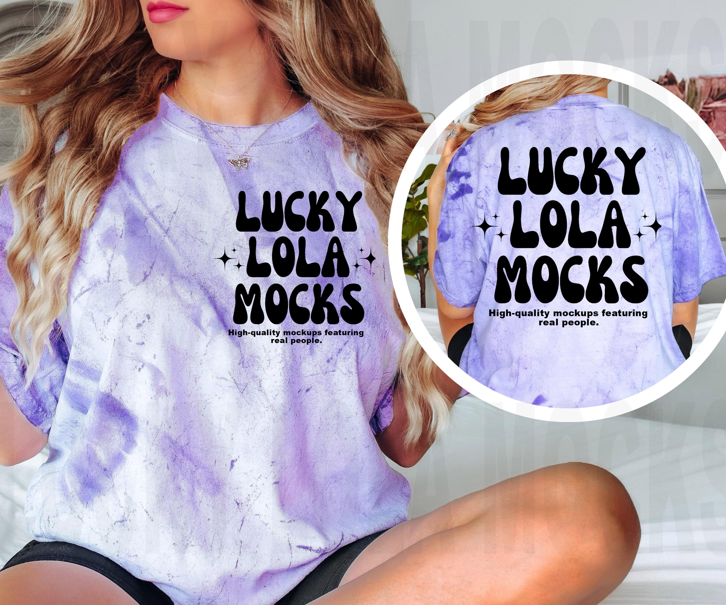 Comfort Colors 1745 Amethyst Mockup, Color Blast T-Shirt, Colorblast Mockup, 1745 Amethyst Mock Up, 1745 Color Blast, Front and Back Mockup