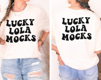 Front and Back Comfort Colors Ivory Mockup, Backside Mockup, Front Back Mockup, C1717 Ivory T Shirt Mock Up, Oversized Mockup, Model Mock Up
