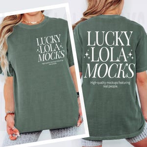 1717 Moss Front and Back Mockup, Comfort Colors 1717 Front Back Mockup, c1717 Front and Back Mockup, Front Back Comfort Colors Mockup