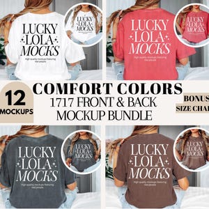 Comfort Colors 1717 Front Back Mockup Bundle, Comfort Colors Mockup, Comfort Colors Tshirt Mockup Bundle, Front Back Comfort Colors Mockup