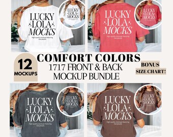 Comfort Colors 1717 Front Back Mockup Bundle, Comfort Colors Mockup, Comfort Colors Tshirt Mockup Bundle, Front Back Comfort Colors Mockup
