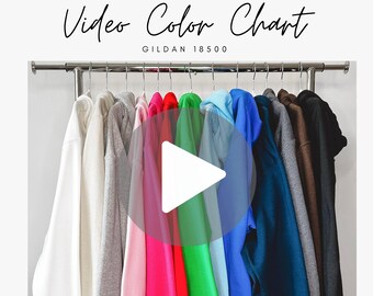 Video Color Guide Gildan 18500, Gildan 18500 Video Color Chart, Video Mockup Hoodie, Gildan g180 Color Chart, Gildan 18500 Video