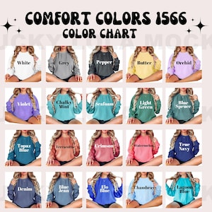 Comfort Colors 1566 Farbkarte, Comfort Colors Farbkarte, 1566 Model Farbkarte, Farbkarte Mockup, Comfort Colors Mockup,