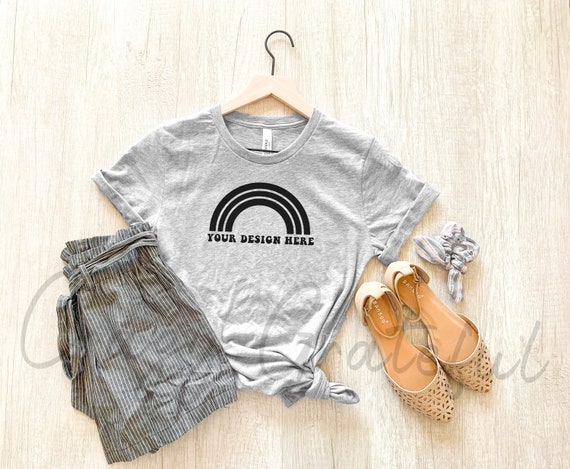 Bella Canvas 3001 Athletic Heather T shirt Mockup Bella Canvas