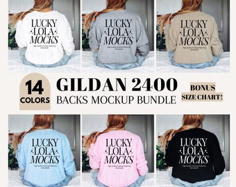 Gildan 2400 Back Mockup Bundle, Gildan Long Sleeve Mockup, Gildan 2400 Mockup, Gildan g240 Mockup, Long Sleeve Shirt Mock Up, Model Mockup